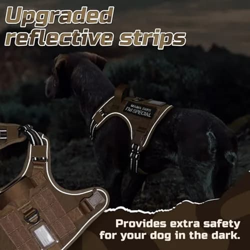 rabbitgoo Tactical Dog Harness for Medium | No Pull Military Service Vest with Reflective Strips thumbnail 8