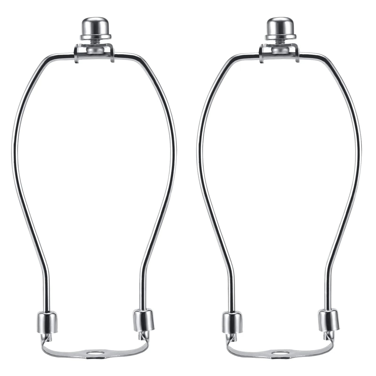 Saangseon Lamp Harp 9 Inch Polished Brass Kit (2 Sets) | Fits 3/8" Lamp Nipple — Nickel / 7 Inch