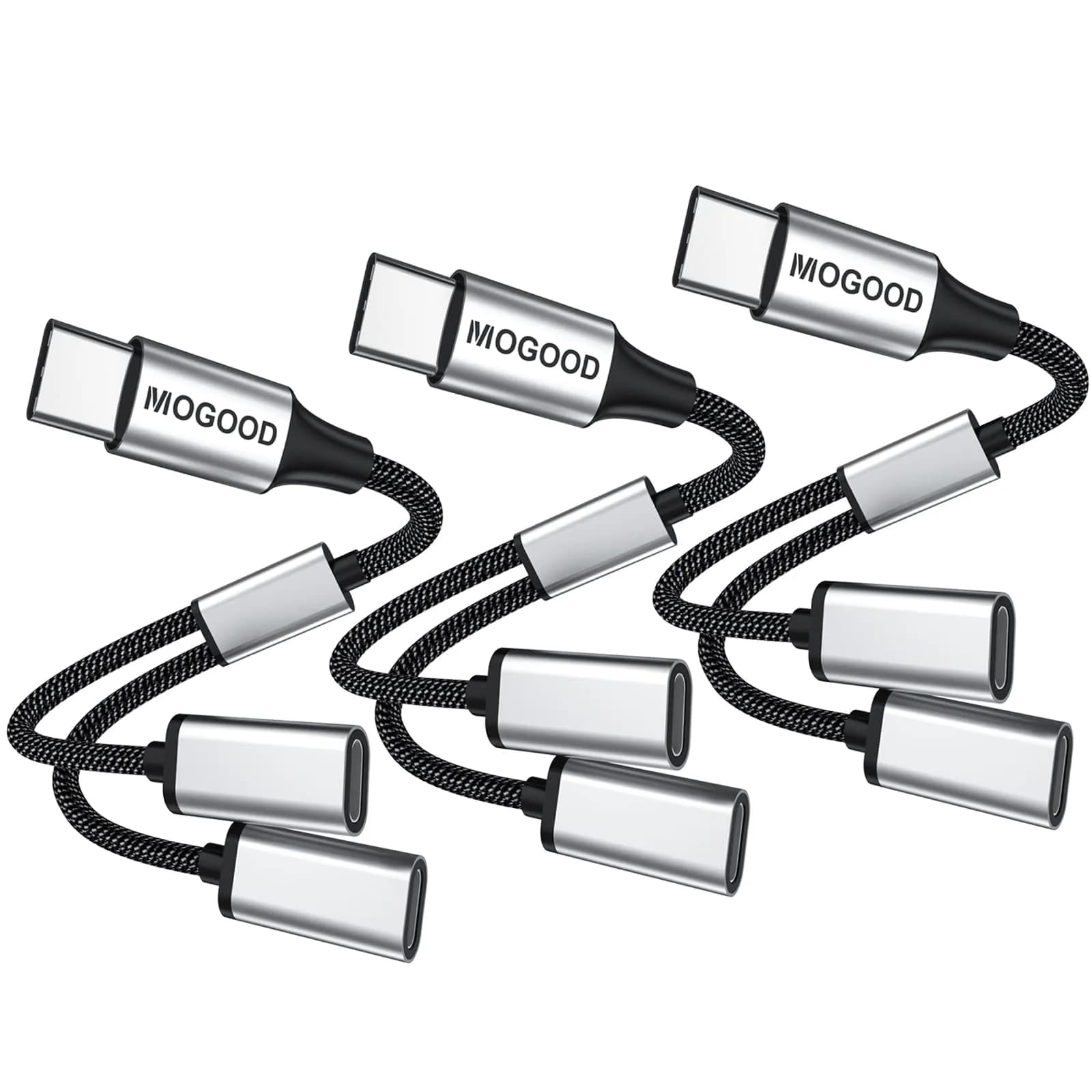 MOGOOD USB C to Dual USB C Y-Cable 10cm (3.9in) | Data Transfer & Low Power Charging - main product image