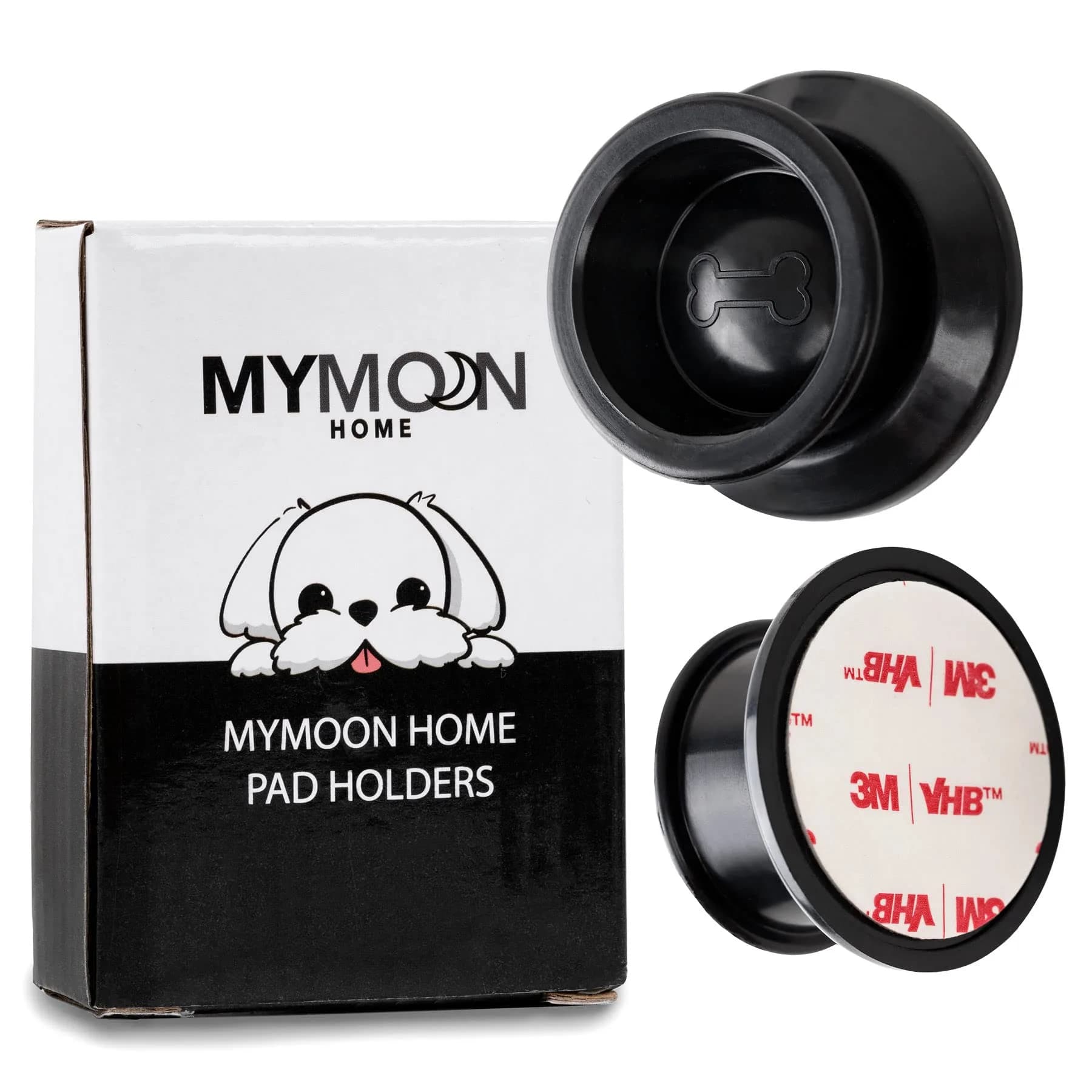 MYMOON HOME Pee PAD Holder (Pack of 2) | Magnetic Wall Mount for Puppy Training Pads — Black