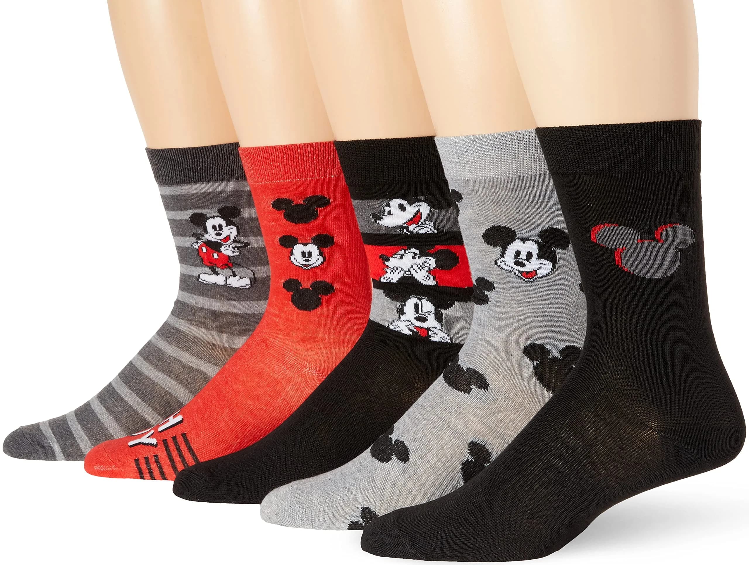 Disney Mickey Mouse 5 Pack Crew Socks | Cartoon, Comfortable, Durable (98% Polyester, 2% Spandex) - main product image