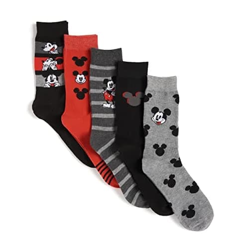 Disney Mickey Mouse 5 Pack Crew Socks | Cartoon, Comfortable, Durable (98% Polyester, 2% Spandex) thumbnail 2