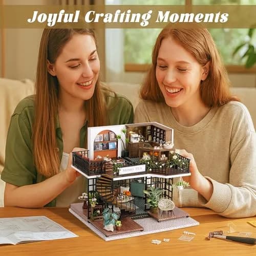 Flever Dollhouse Miniature DIY House Kit 8.7x7.5x7.2 inches | Creative Room with Furniture for Romantic Artwork Gift thumbnail 5