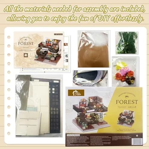 Flever Dollhouse Miniature DIY House Kit 8.7x7.5x7.2 inches | Creative Room with Furniture for Romantic Artwork Gift thumbnail 3