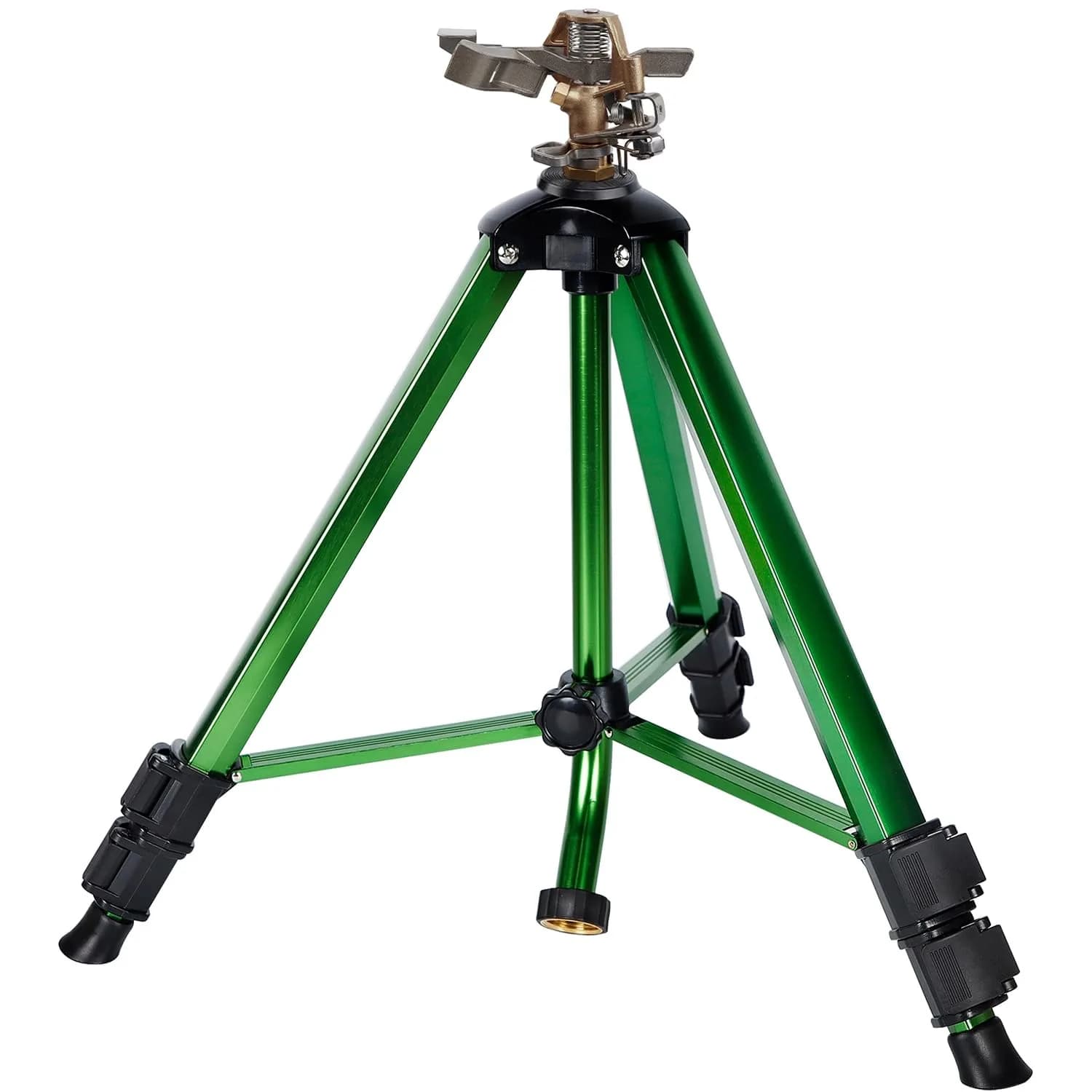 Biswing Impact Sprinkler Head on Tripod Base, Heavy Duty Lawn Sprinklers, 360 Degree Large Area Irrigation, Metal Sprinkler Nozzle & Alloy Legs, 1 Pack - main product image