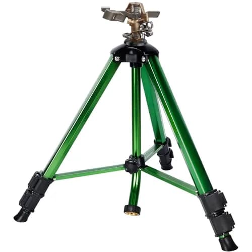 Biswing Impact Sprinkler Head on Tripod Base, Heavy Duty Lawn Sprinklers, 360 Degree Large Area Irrigation, Metal Sprinkler Nozzle & Alloy Legs, 1 Pack thumbnail 1
