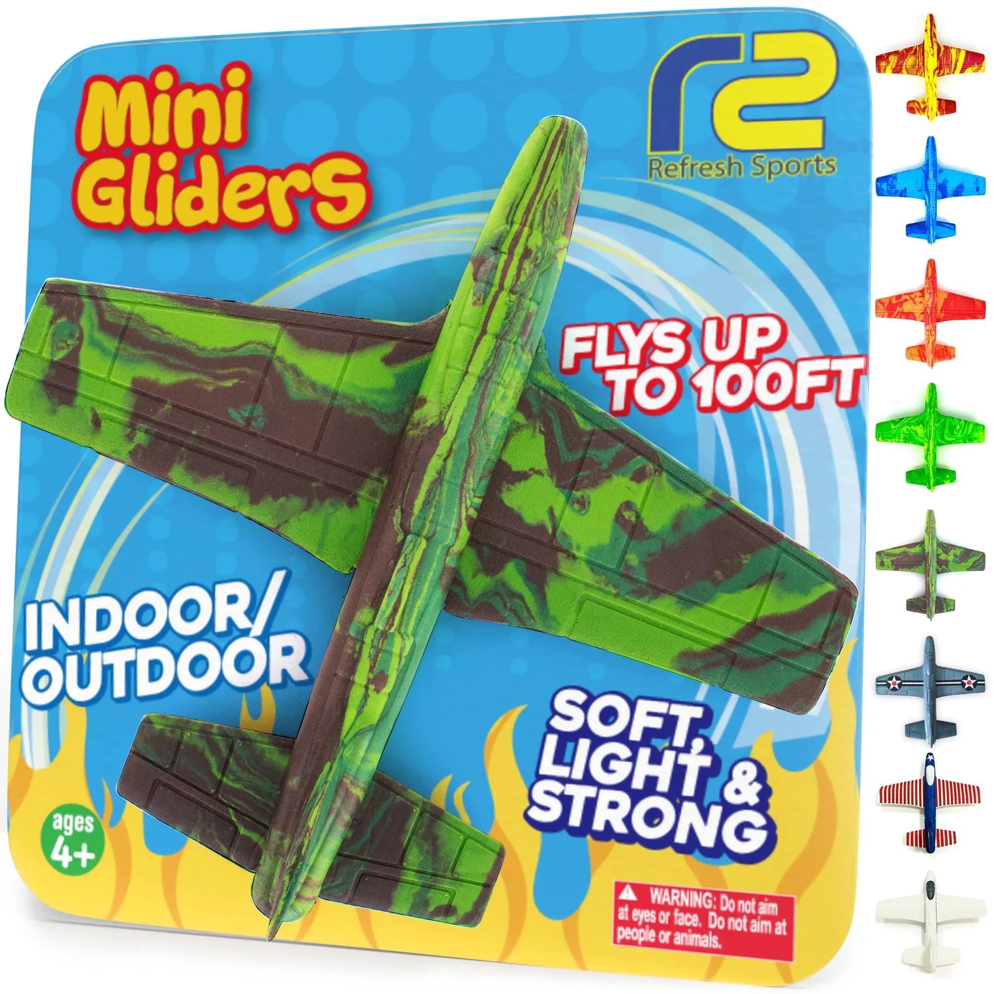 Refresh Sports Foam Airplane Toy Glider Plane Camo | EVA Foam, Flies Up to 100 FT, Safe for Indoor/Outdoor Play