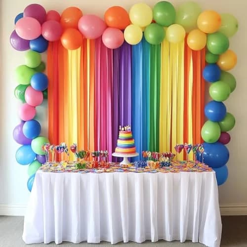 Captain Decor 8-Pack Rainbow Crepe Paper Streamers | 656ft Total Length, 1.8" Width thumbnail 2