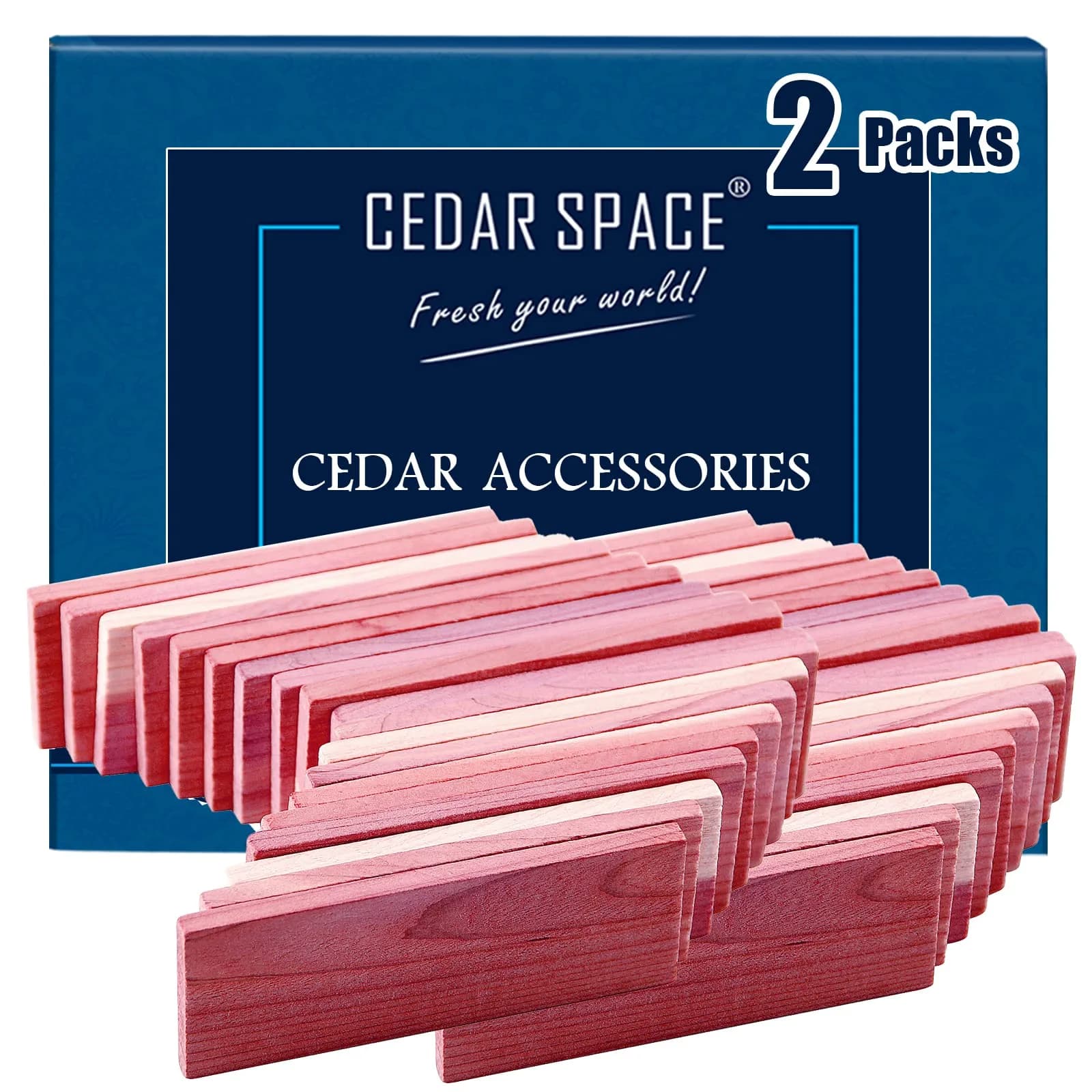 Cedar Space Cedar Blocks for Clothes Storage, 32 PCS Aromatic Red Cedar Wood Planks | Natural Moth Repellent for Closets & Drawers