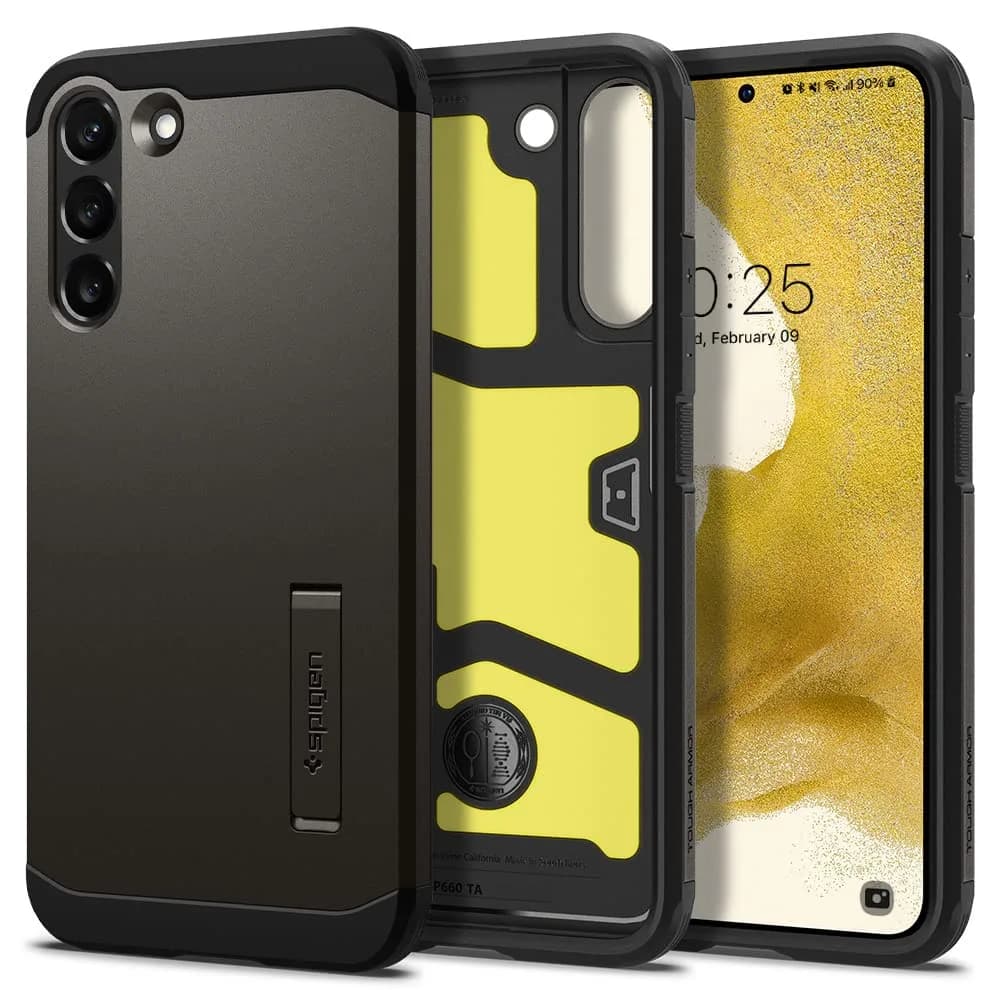 Spigen Tough Armor Galaxy S22 Case (2022) Gunmetal | Dual Protection & Shock Resistance