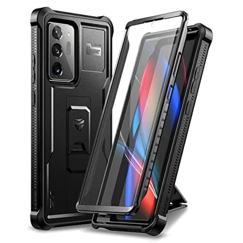 Dexnor Galaxy Note 20 Ultra 5G Case | Built-in Screen Protector & Kickstand | Heavy Duty Shockproof Black thumbnail 1