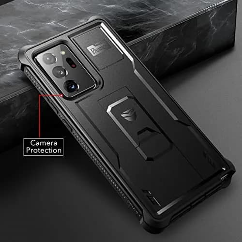 Dexnor Galaxy Note 20 Ultra 5G Case | Built-in Screen Protector & Kickstand | Heavy Duty Shockproof Black thumbnail 5