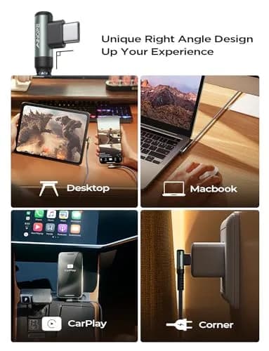 AINOPE USB C to USB C Cable 10FT 2Pack 60W | Fast Charging & Durable with 90° Angle thumbnail 6