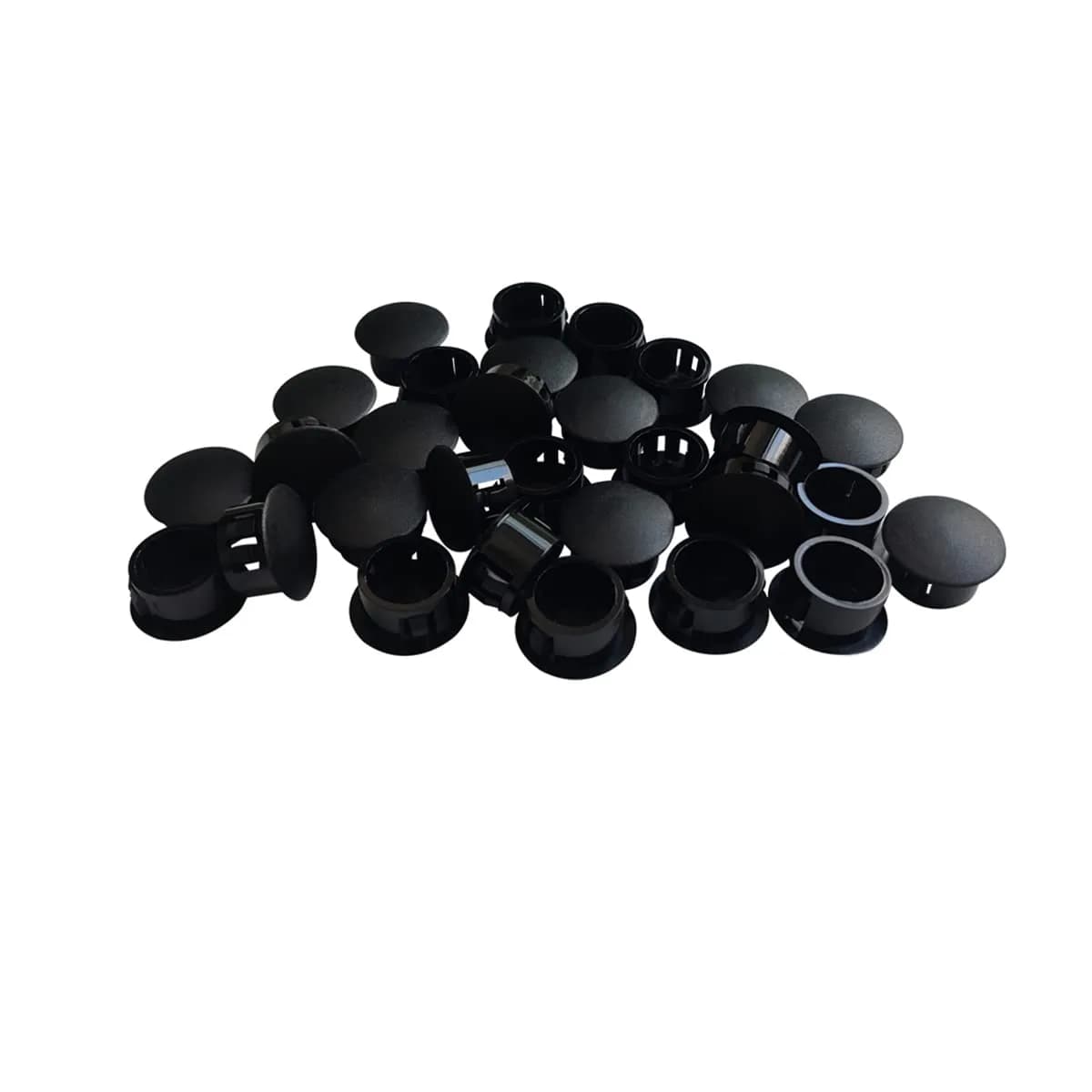 ZYYC Black Hole Plugs 8mm (5/16") Plastic Hole Plugs, 30 Pcs | For Furniture Cabinet Insert End Caps — 16mm (5/8")