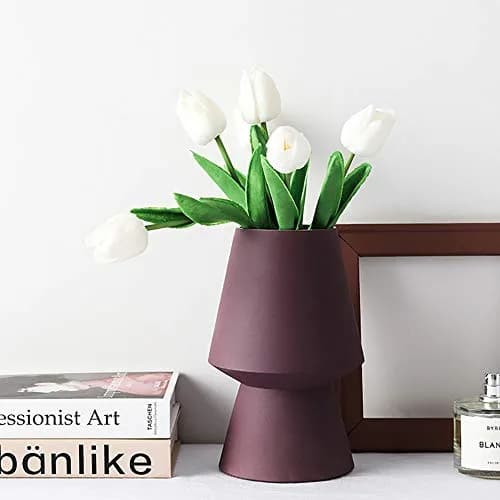IPOPU 24PCS White Tulips Artificial Flowers Real Touch 34cm (13.4") | Realistic PU Flowers for Home Decor thumbnail 7
