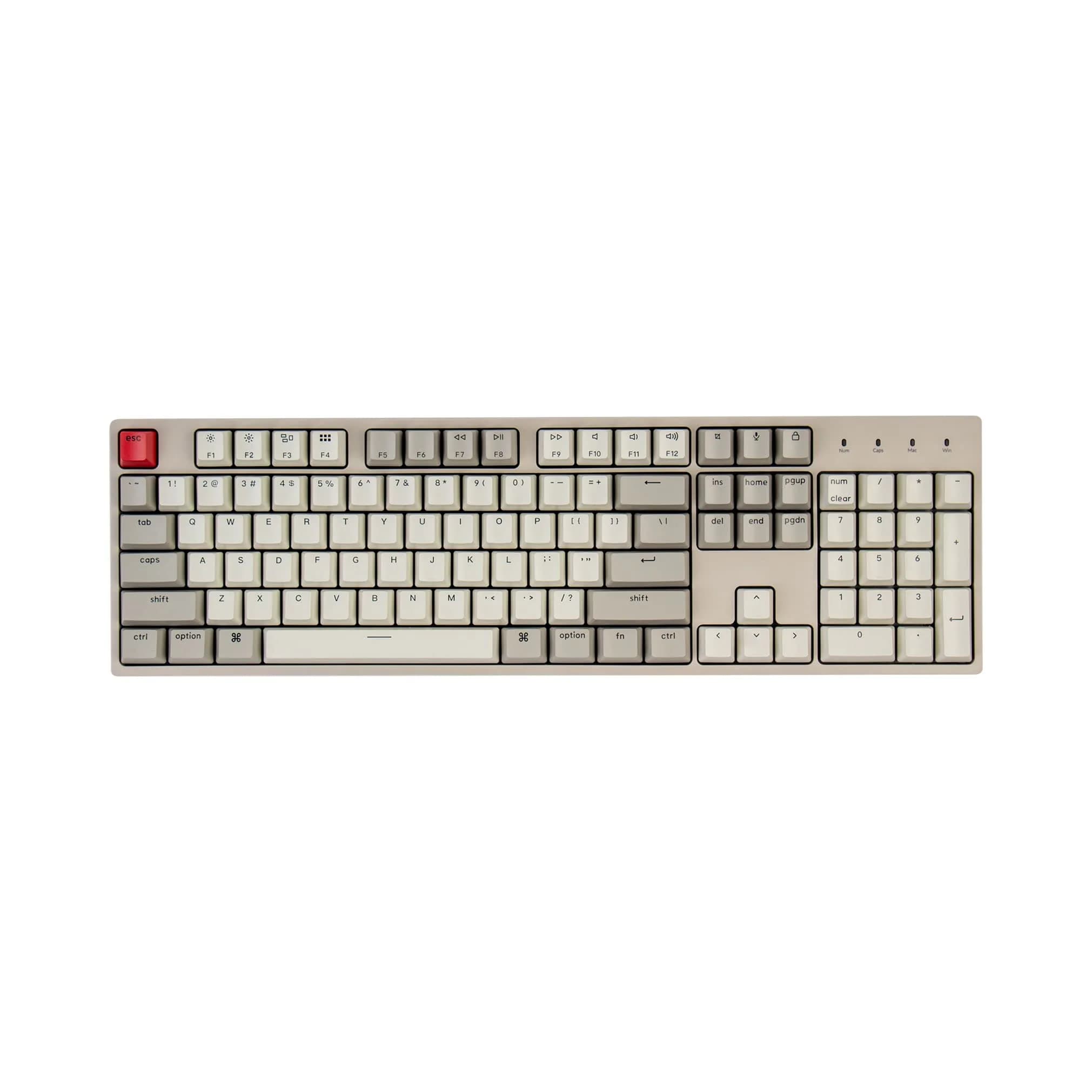 Keychron C2 Full Size Wired Mechanical Keyboard, Retro Color, Red Switch | 104 Keys, Mac & Windows Compatible