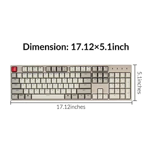 Keychron C2 Full Size Wired Mechanical Keyboard, Retro Color, Red Switch | 104 Keys, Mac & Windows Compatible thumbnail 7
