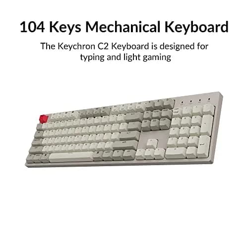 Keychron C2 Full Size Wired Mechanical Keyboard, Retro Color, Red Switch | 104 Keys, Mac & Windows Compatible thumbnail 8