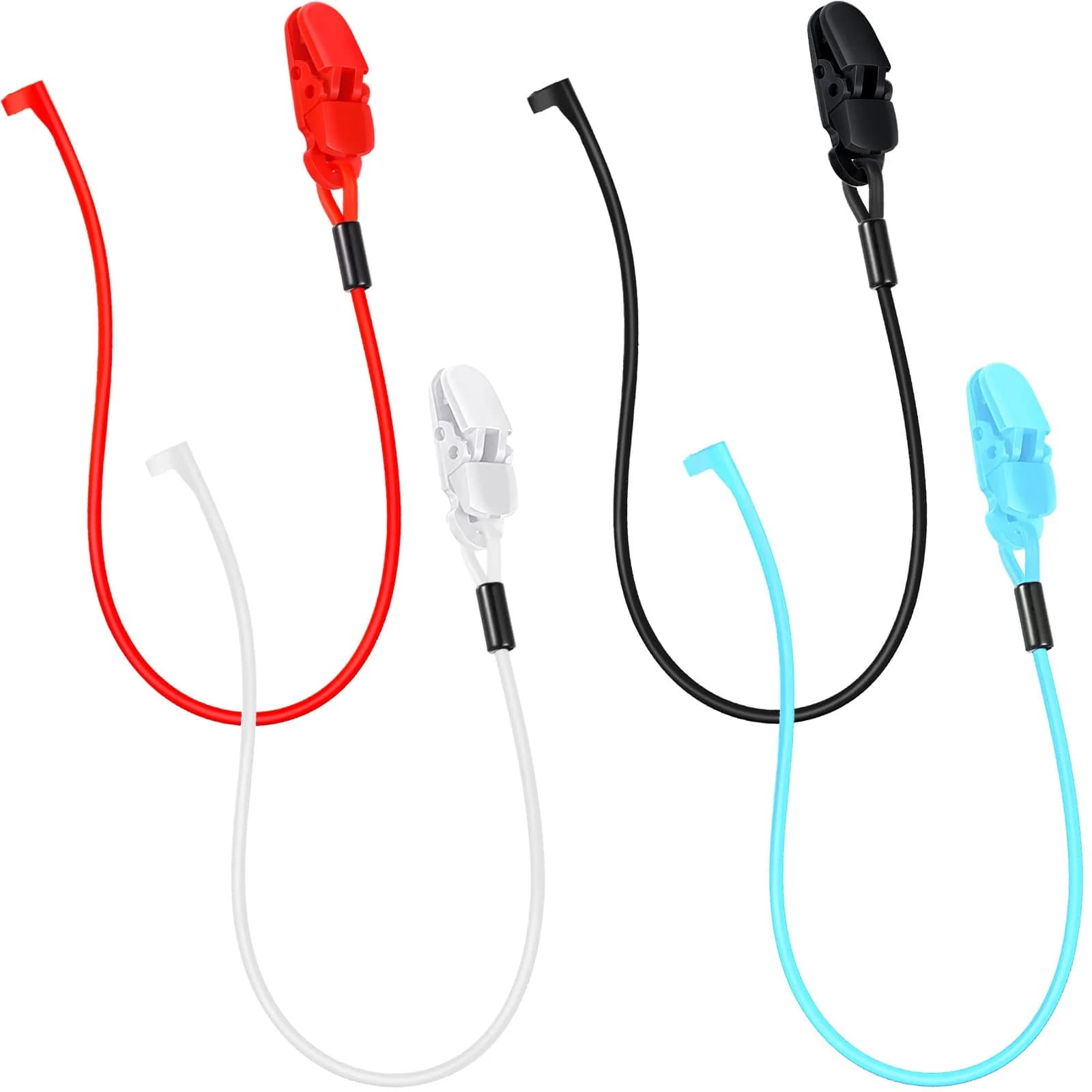 BBTO Hearing Aid Clips 4-Pack | 30.5cm (12 Inch) Adjustable Silicone Grip, Prevent Loss Secure Fit, Portable Protector Rope, Hearing Aid Accessories for Daily Work Exercise