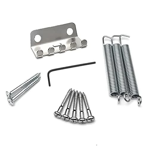 SAPHUE 52.5mm Guitar Stratocaster Tremolo Bridge Set for Fender Strat Squier Electric Guitar Replacement (Chrome, 52.5mm) | All Metal, 10.8mm String Spacing thumbnail 6