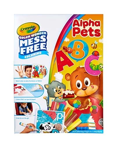 Crayola Color Wonder Alpha Pets Mess Free Coloring Set with 24 Pages & 5 Markers | Toddler Activity for Ages 3+ thumbnail 1