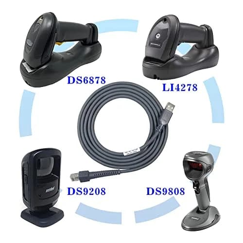 VOTTAN Barcode Scanner USB Cable LS2208/A LI2208 LS4278 STB4278 LI4278 USB to RJ45 2m (6.56ft) | Compatible with Symbol Zebra Scanners thumbnail 6