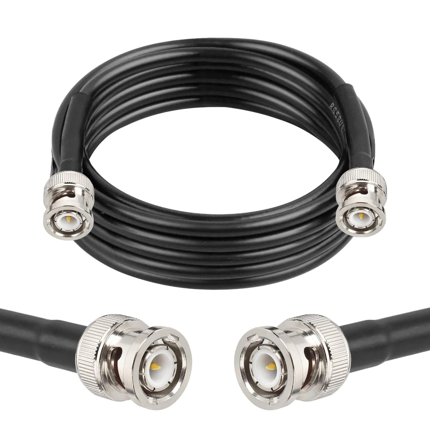 MOOKEERF RG58 BNC Cable 3.05m (10ft) Male to Male | Low Loss Coaxial Extension for Radios & Antennas