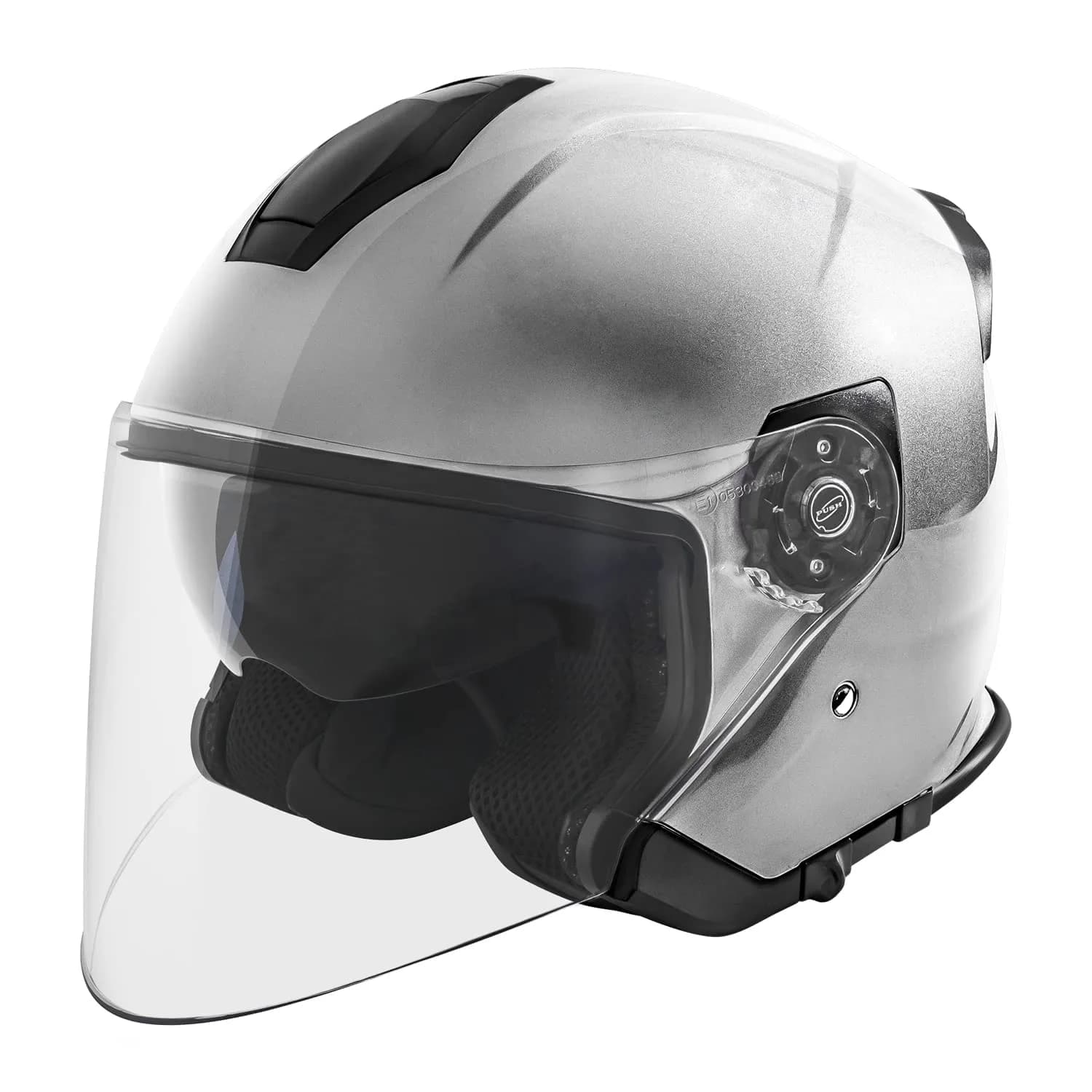 VCAN V88 3/4 Open Face Motorcycle Helmet Matte Pink Stripe | DOT & ECE Certified, FMVSS 218 Approved — Silver Metallic