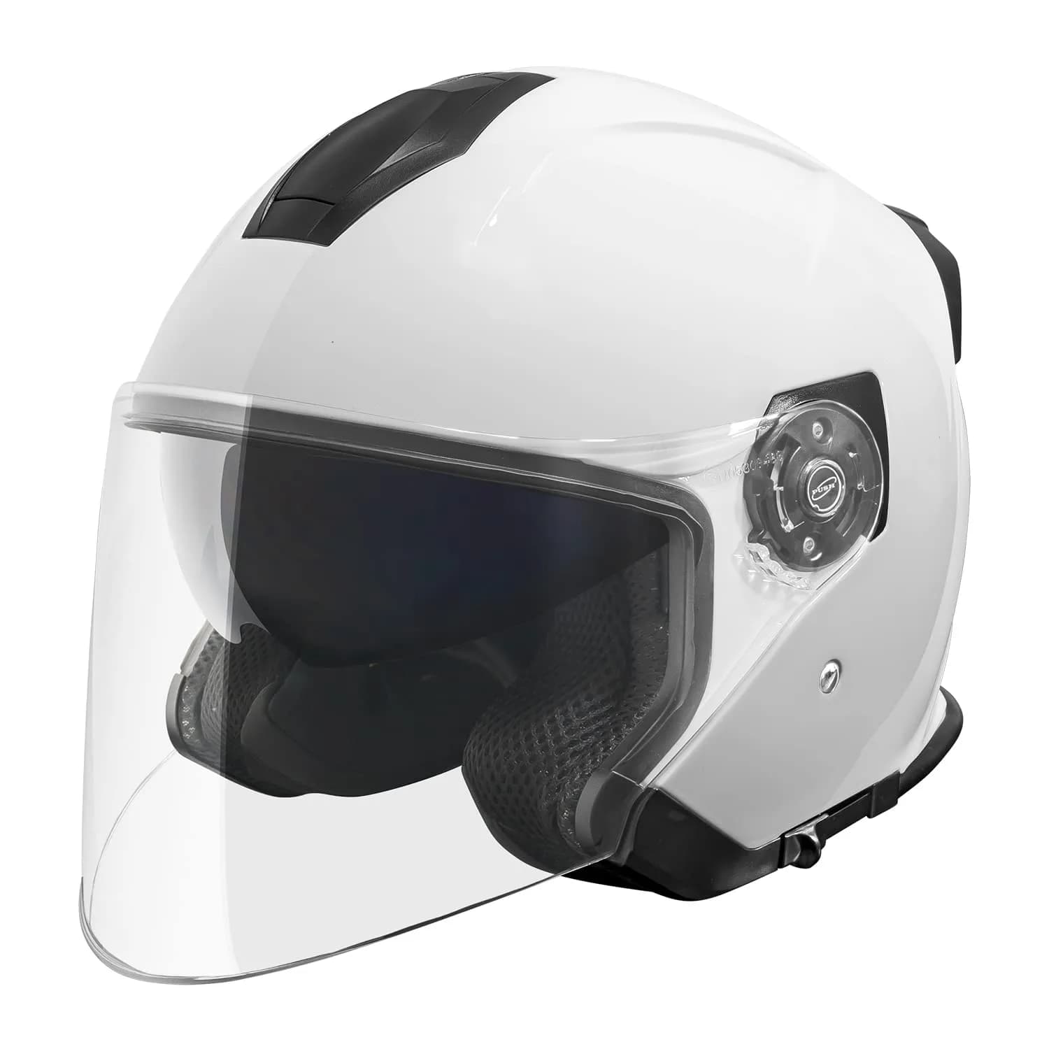 VCAN V88 3/4 Open Face Motorcycle Helmet Matte Pink Stripe | DOT & ECE Certified, FMVSS 218 Approved — Gloss White / Large
