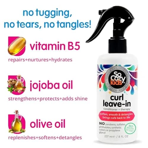 SO COZY Kids Curl Leave In Conditioner + Therapy Spray 473ml (16 Fl Oz) 2-Pack | Gentle Detangler for Curly Hair thumbnail 3