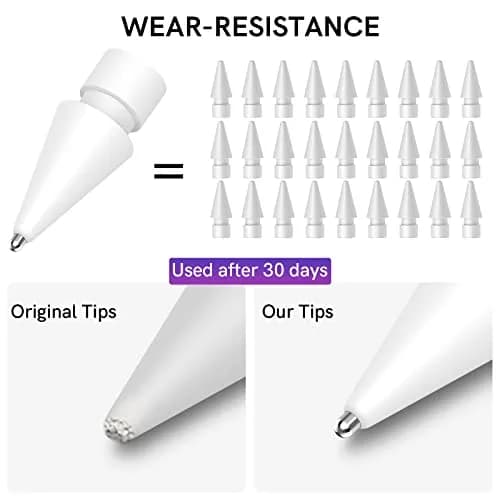 Delidigi Replacement Tips for Apple Pencil Pro/2nd/1st/USB-C | Wear-Resistant Metal Tips for Precise Control thumbnail 4