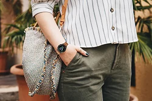 Olytop Brown Leather Watch Band for Samsung Galaxy Watch 7/FE/6/5/4 40mm/44mm/5 Pro 45mm/6 Classic 47mm 46mm 43mm 42mm, 20mm Wristband | Compatible with Active 2, Classic Buckle thumbnail 7