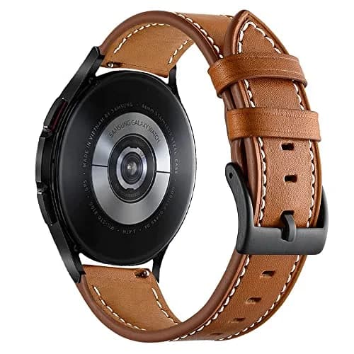 Olytop Brown Leather Watch Band for Samsung Galaxy Watch 7/FE/6/5/4 40mm/44mm/5 Pro 45mm/6 Classic 47mm 46mm 43mm 42mm, 20mm Wristband | Compatible with Active 2, Classic Buckle thumbnail 9
