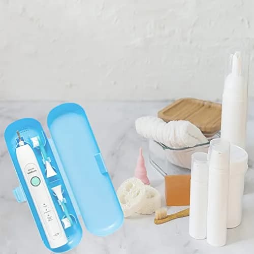 Hovesty 2 Pcs Electric Toothbrush Travel Case, Portable Travel Toothbrush Holder for Electric Toothbrush Set (Blue and Black) | Travel-Friendly & Durable thumbnail 4
