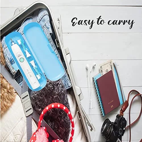 Hovesty 2 Pcs Electric Toothbrush Travel Case, Portable Travel Toothbrush Holder for Electric Toothbrush Set (Blue and Black) | Travel-Friendly & Durable thumbnail 6