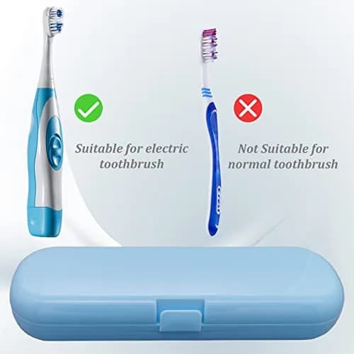 Hovesty 2 Pcs Electric Toothbrush Travel Case, Portable Travel Toothbrush Holder for Electric Toothbrush Set (Blue and Black) | Travel-Friendly & Durable thumbnail 3