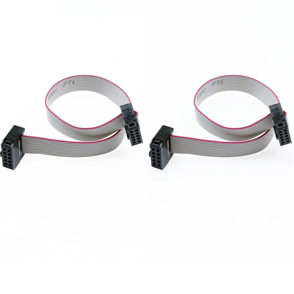Treedix 1.27mm Pitch IDC Ribbon Cable 200mm (7.87 in) Female to Female, Pack of 2 | JTAG/ISP Connecting SWD Cable — Black