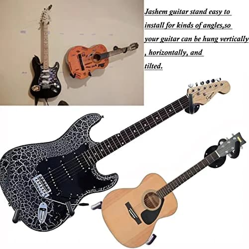 Jashem Guitar Wall Mount - Acoustic, Electric, Bass, Ukulele, Banjo, Mandolin Hanger (2-Pack, 250g / 0.55lb) | Securely Holds Instruments thumbnail 2