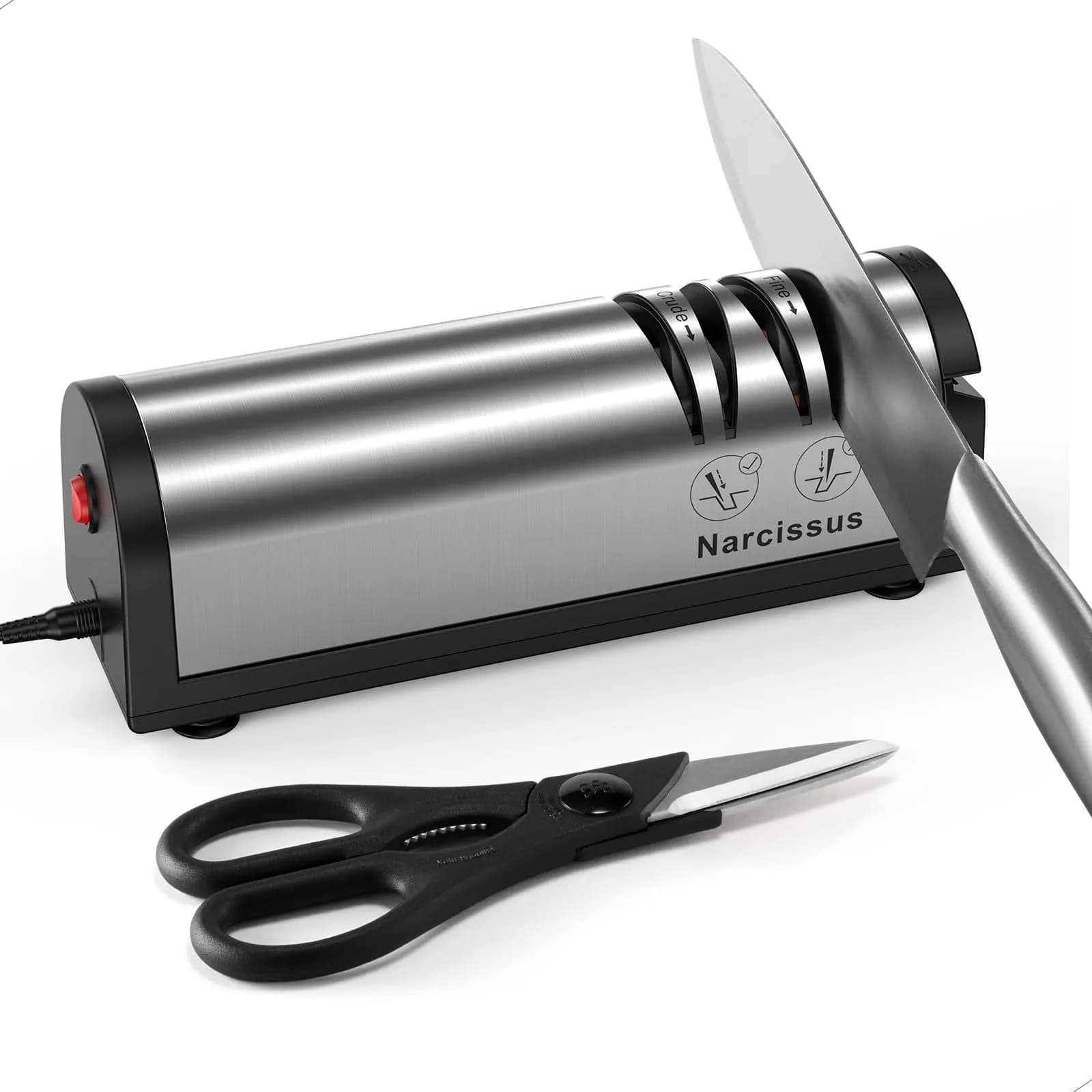 Narcissus Electric Knife Sharpener QN-M866 798g (1.76 lbs) | Professional 2-Stage Sharpening with Scissors Slot - main product image