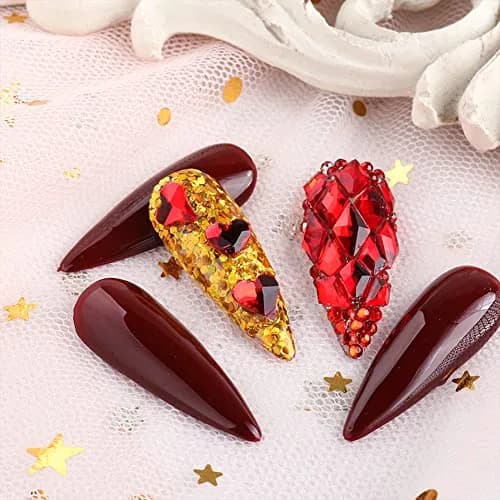 La Jolie Jasmin Craft Bead 735 Pieces Red Rhinestones for Nails | High-Quality Glass, Easy Application, Multiple Uses thumbnail 4