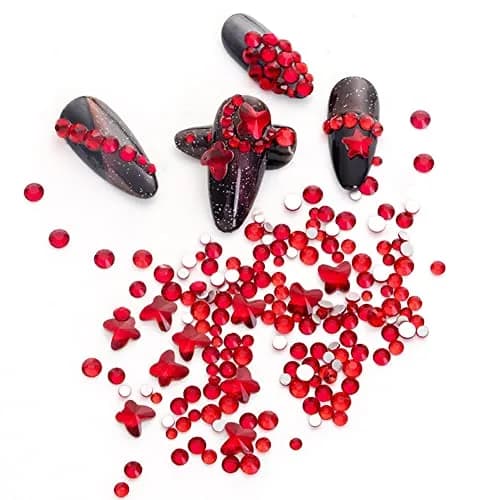 La Jolie Jasmin Craft Bead 735 Pieces Red Rhinestones for Nails | High-Quality Glass, Easy Application, Multiple Uses thumbnail 2