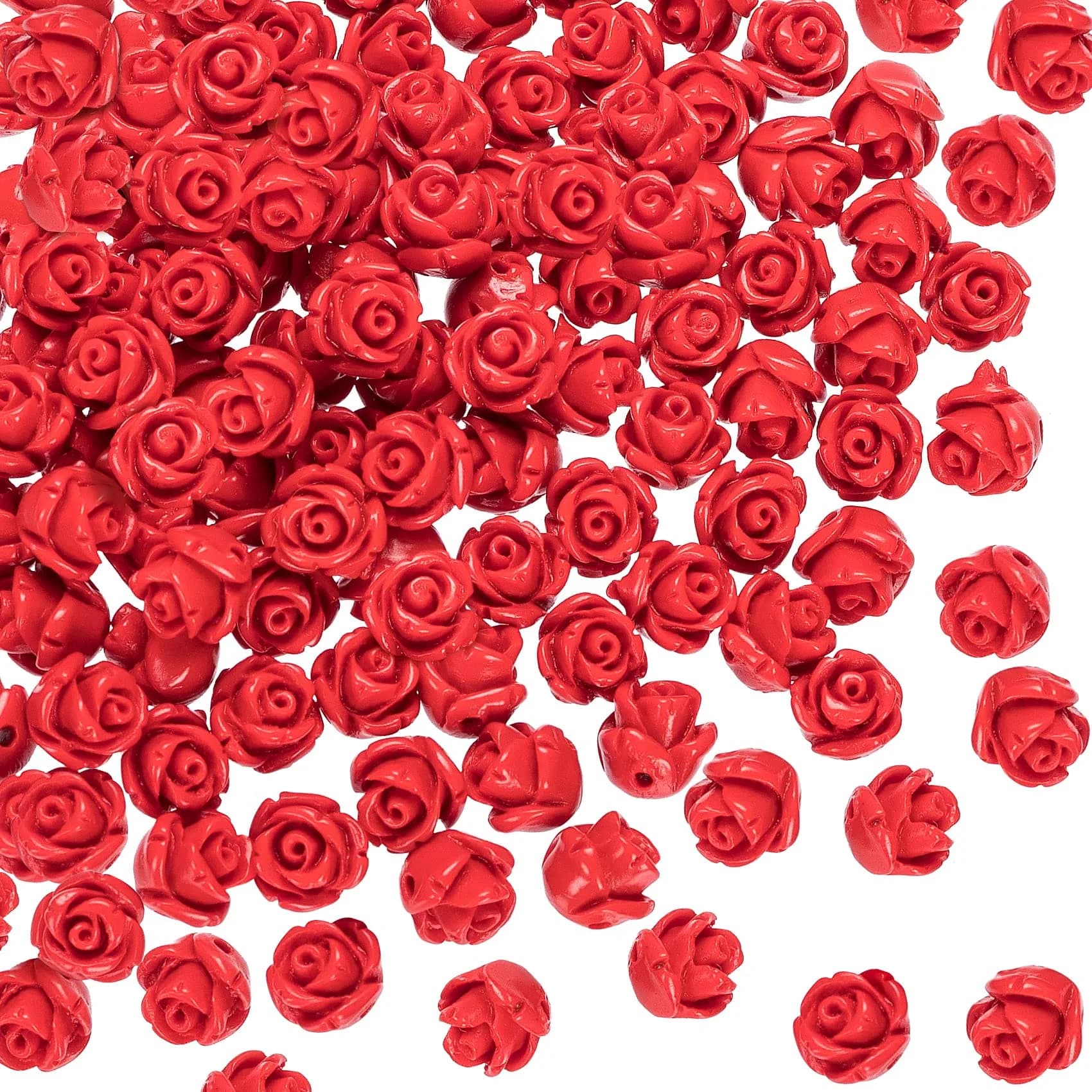 OIIKI Cinnabar Carved Rose Beads 8mm (160PCS) | Authentic USA Import for Jewelry Making