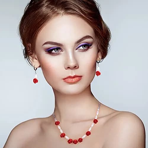 OIIKI Cinnabar Carved Rose Beads 8mm (160PCS) | Authentic USA Import for Jewelry Making thumbnail 5