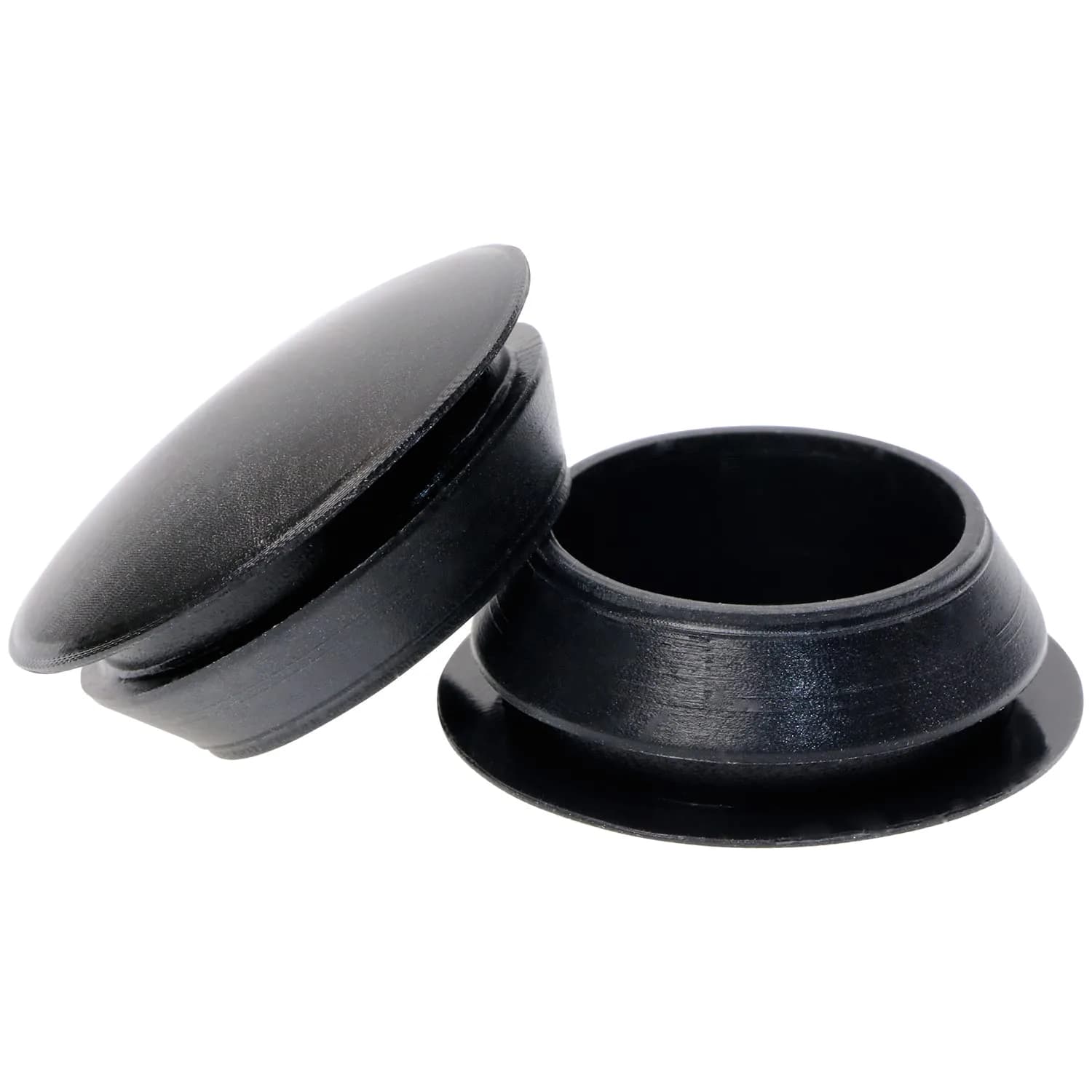 ONLYKXY Black Silicone Round Snap-in Hole Plugs (10mm, 5 Pcs) | Furniture Hole Fastener & Dent Repair — 25mm