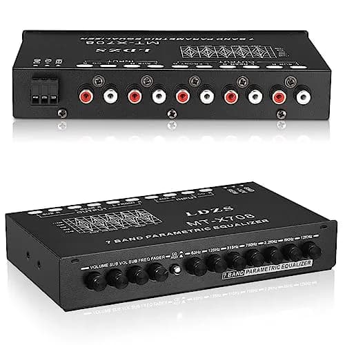 Facmogu 7-Band Car Audio Equalizer EQ with 8V RMS Output, 18cm x 15.7cm x 3.7cm | Graphic EQ for Enhanced Car Sound thumbnail 2