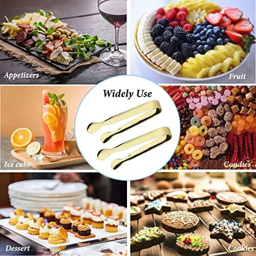 Sunenlyst 6PCS Mini Sugar Tongs 13cm (4.25 Inch) | Food Grade Stainless Steel Appetizer Tongs thumbnail 7