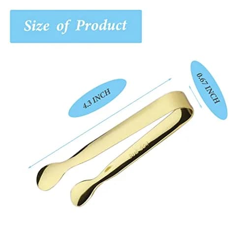 Sunenlyst 6PCS Mini Sugar Tongs 13cm (4.25 Inch) | Food Grade Stainless Steel Appetizer Tongs thumbnail 2