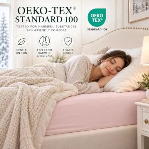 Cathay Home King Fitted Sheet Only, 14" Deep Pocket, Blush | Ultra Soft Microfiber, Hypoallergenic, OEKO-TEX Certified thumbnail 6