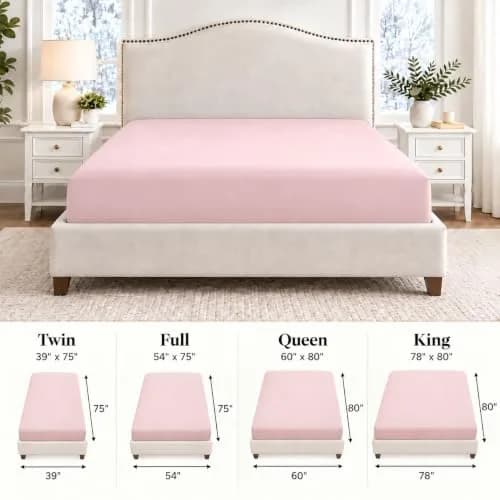Cathay Home King Fitted Sheet Only, 14" Deep Pocket, Blush | Ultra Soft Microfiber, Hypoallergenic, OEKO-TEX Certified thumbnail 7