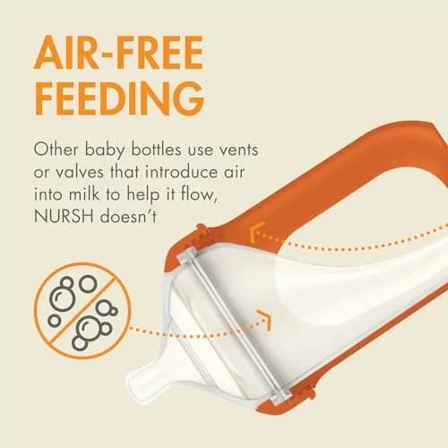 Boon Nursh Silicone Baby Bottles - Speckle - 8 Oz (237ml) - 3 Count | Air-Free Feeding Reduces Colic Symptoms thumbnail 3
